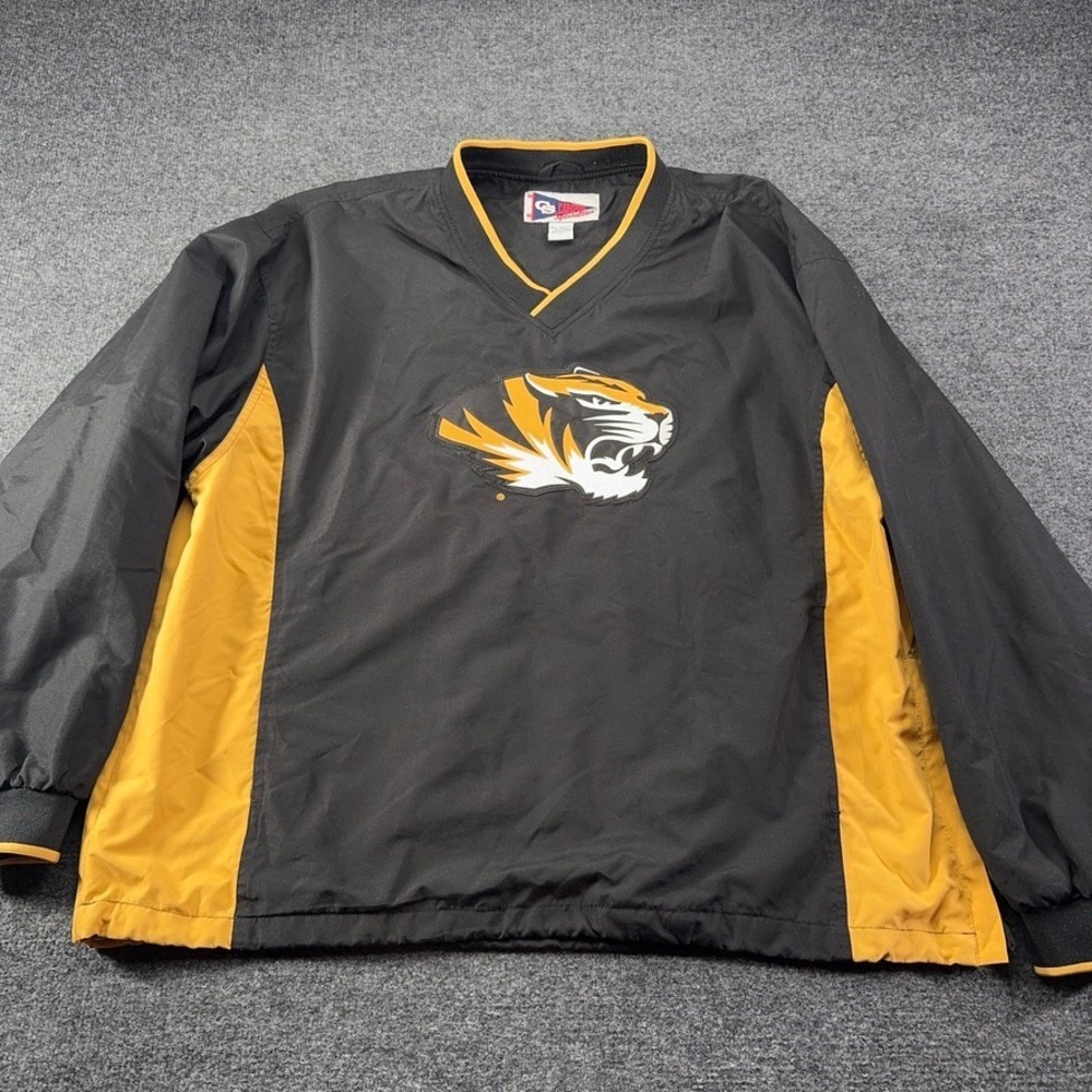 Campus Specialties Missouri Mizzou Tigers V-Neck Windbreaker Pullover Black L